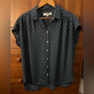 LOFT short sleeve button down blouse